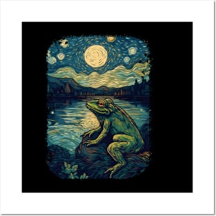 Vincent Van Gogh Starry Night  Frog Art Posters and Art